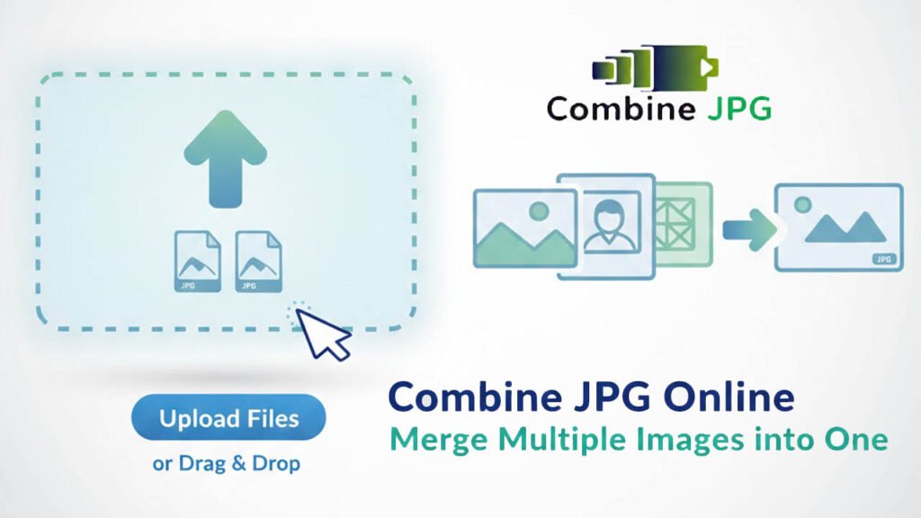 Online JPG merger tool interface to combine multiple JPG files into one.