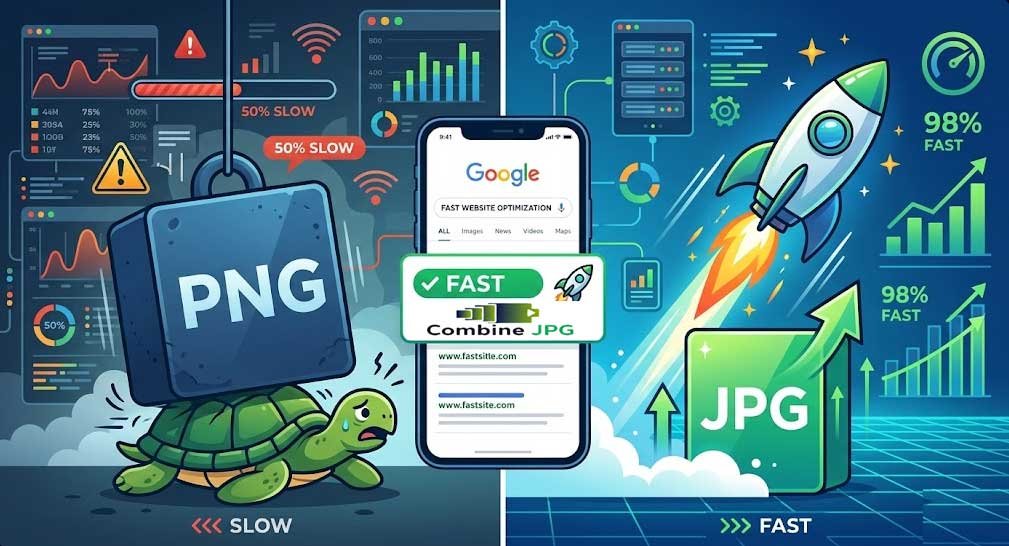 omparison between JPG and PNG for website speed optimization