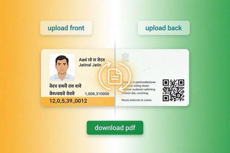 Combine Aadhaar Card Both Sides Into One Image Free