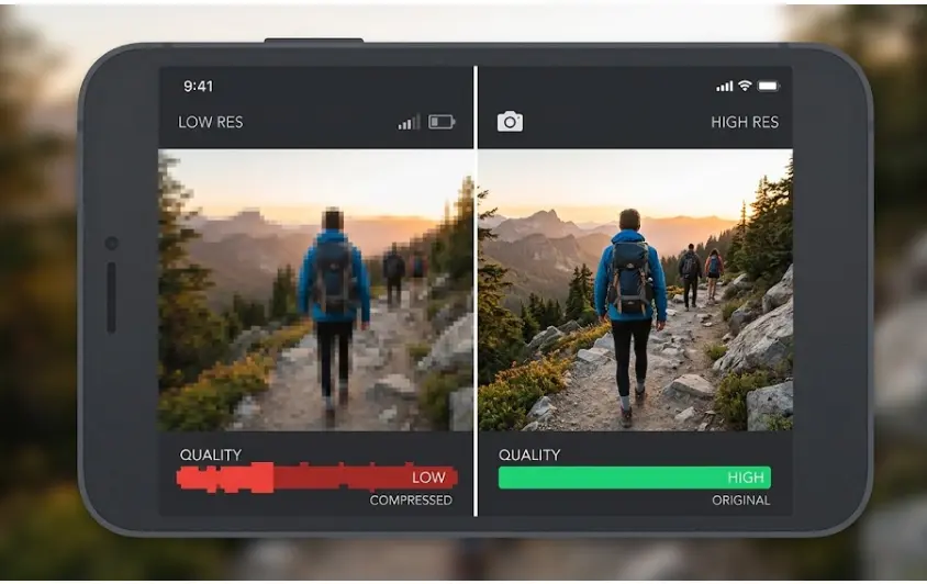 How to share high quality photos without compression