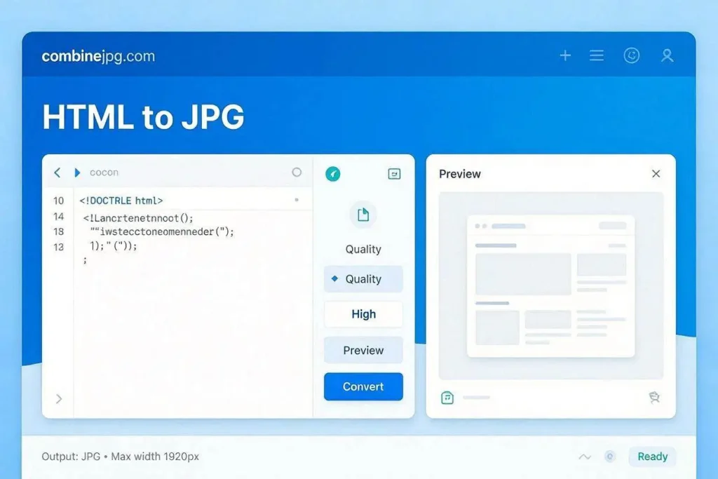HTML to JPG Converter - Render HTML Code as Image Free