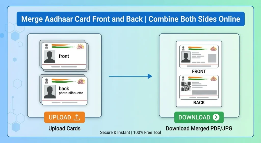 Merge Aadhar Card Front and Back - Combine Both Sides JPGPDF