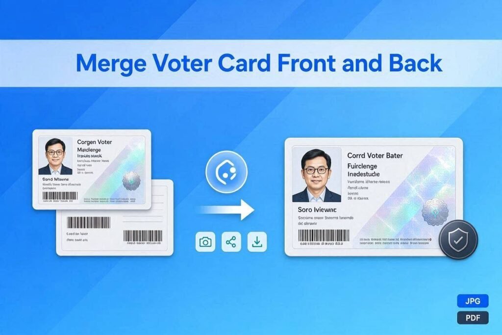 Merge Voter Card Front and Back Free — JPG or PDF Download 